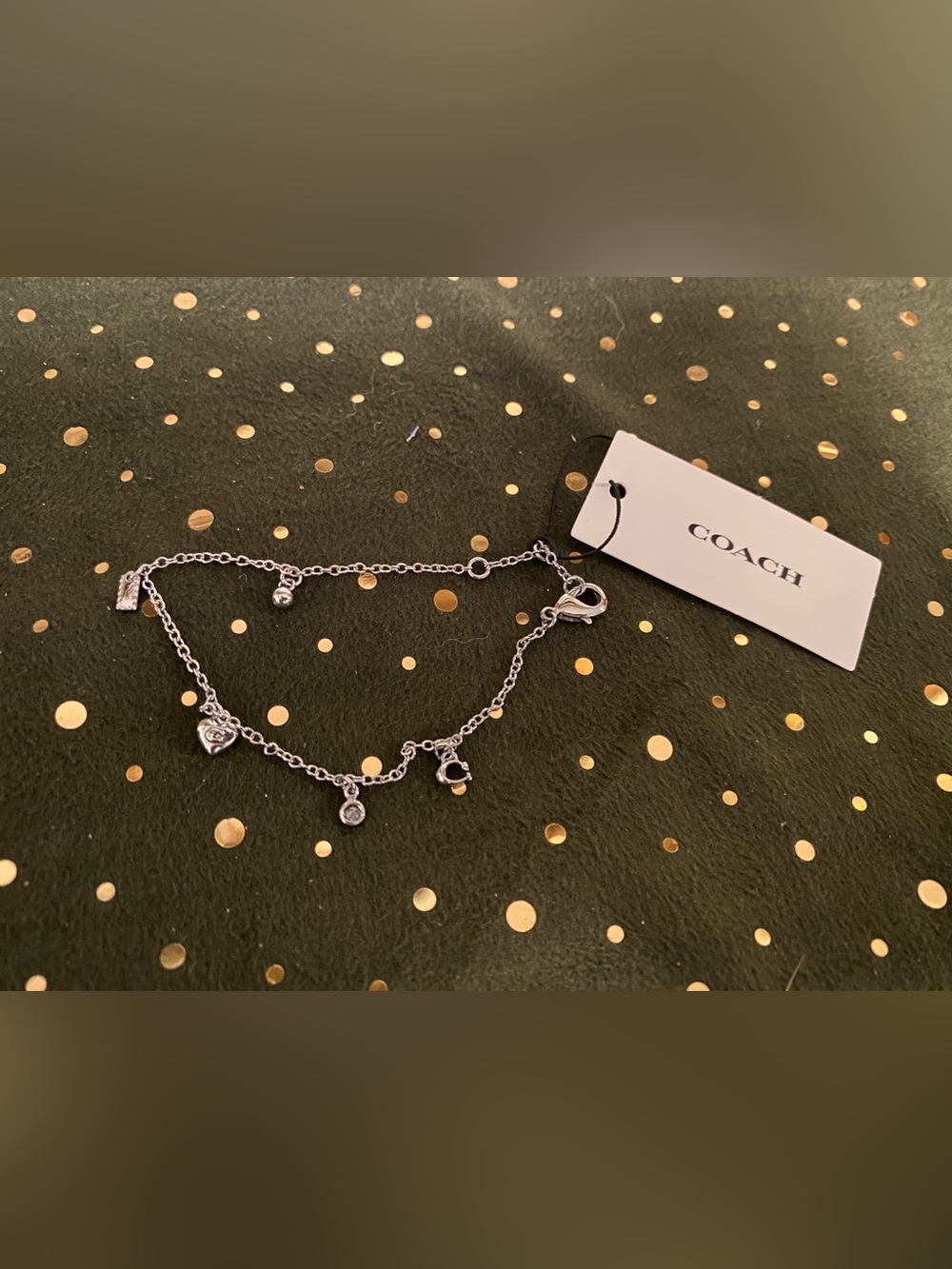 NWT Coach Silver-Tone Charm Bracelet